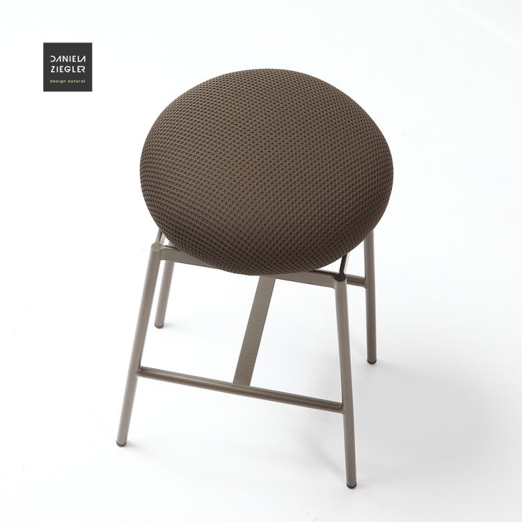 Banqueta Macaron 60cm Bronze em Tecido KNIT Verde