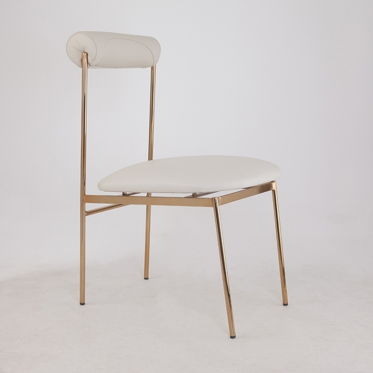 Cadeira Oliva Cromada com Couro Off White