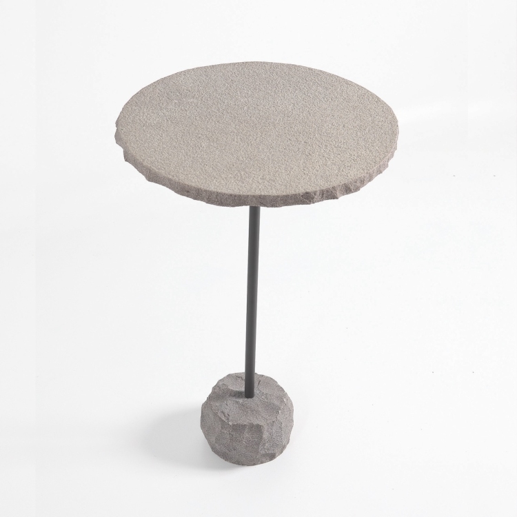 Mesa Lateral Basalto Levigado Redondo Pequena
