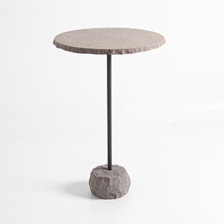 Mesa Lateral Basalto Levigado Redondo Grande